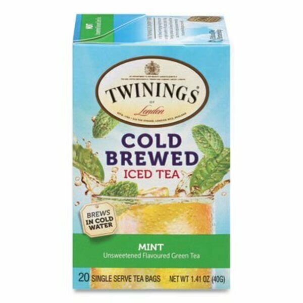 Twinings North America Cold Brew Iced Tea Bags, Mint, 0.07 Oz Tea Bag, 20PK 51335